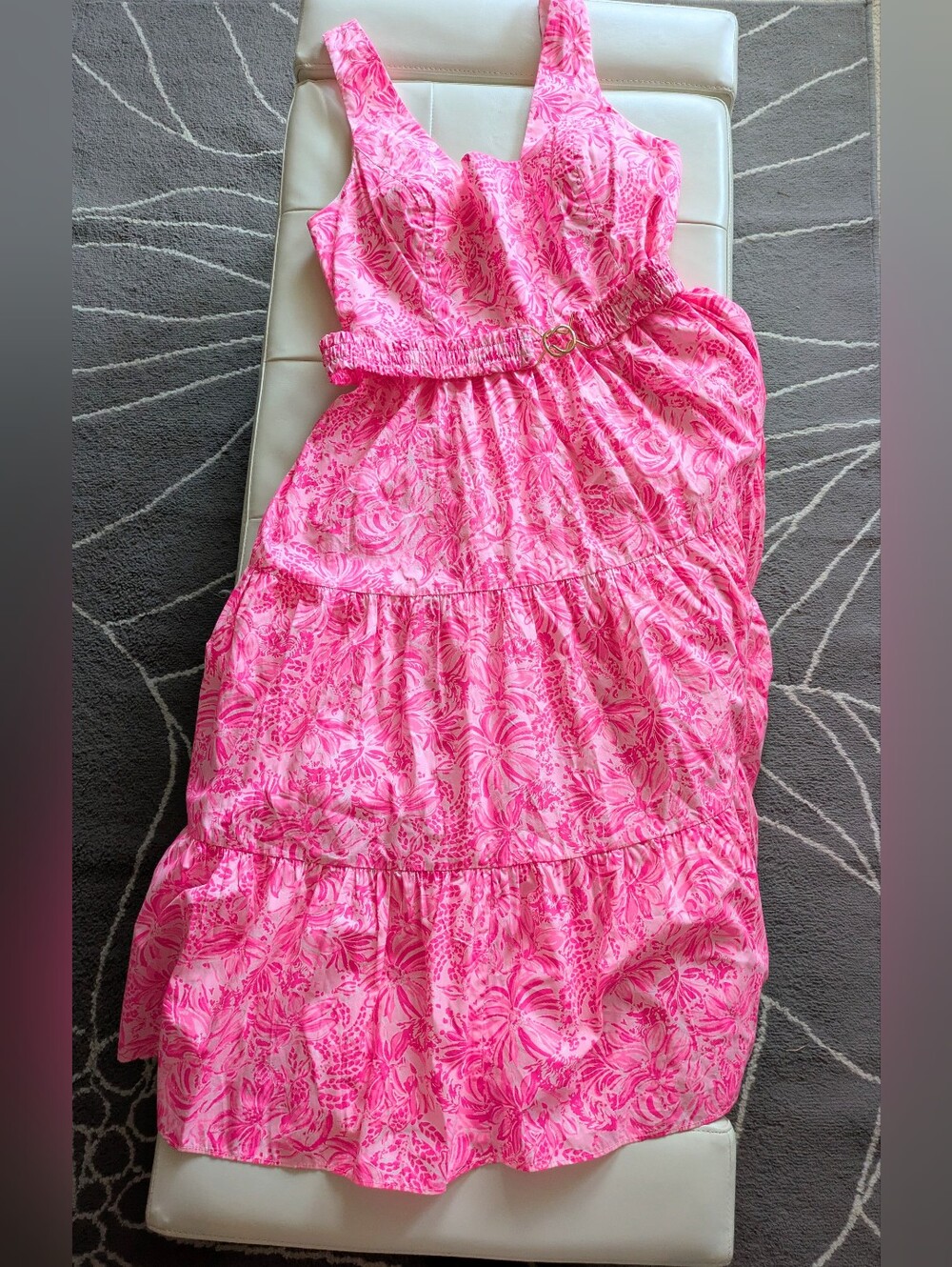 NWOT Lilly Pulitzer McKinnon Midi Dress Pink Blossom FoxyLlama Tiered Sundress